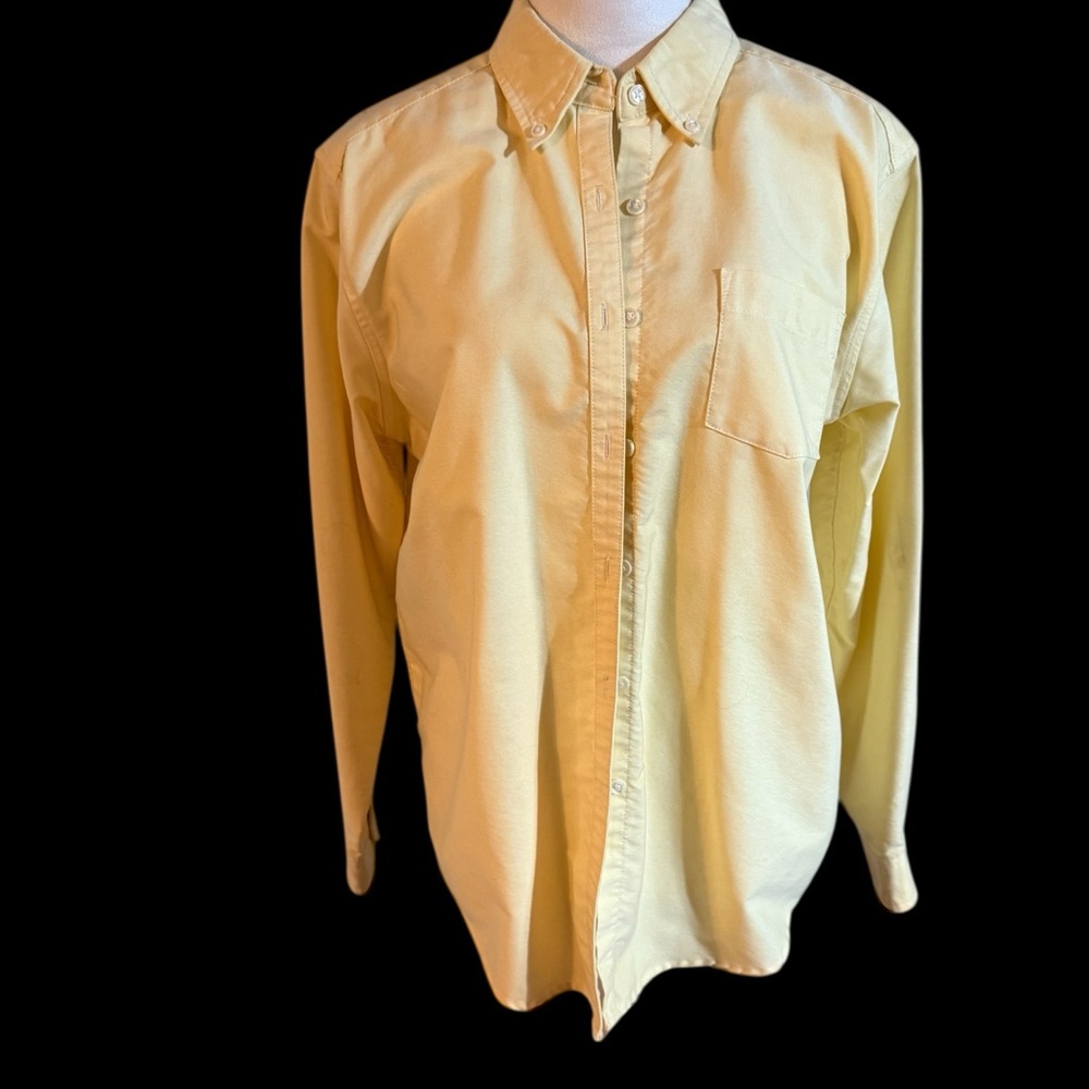 Cabin Creek Women’s Yellow Button-up Shirt Wrinkle Free and Stain Release Fabric